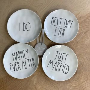 Rae Dunn Just Married small plates set of 4